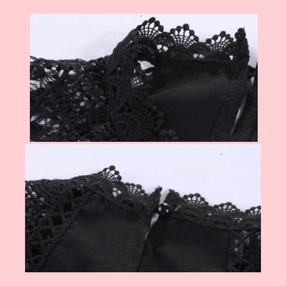 🖤HP🖤 Black Tatted Crocheted Lace Spliced Blouse - Picture 4 of 9